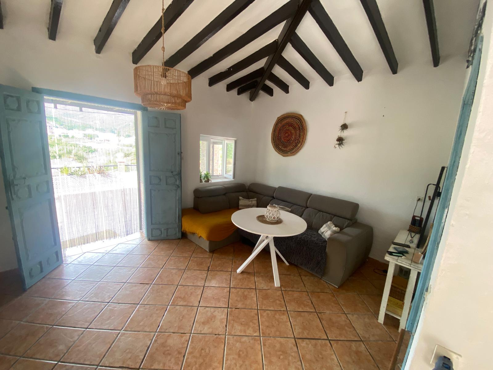 Open-plan living room with dining area